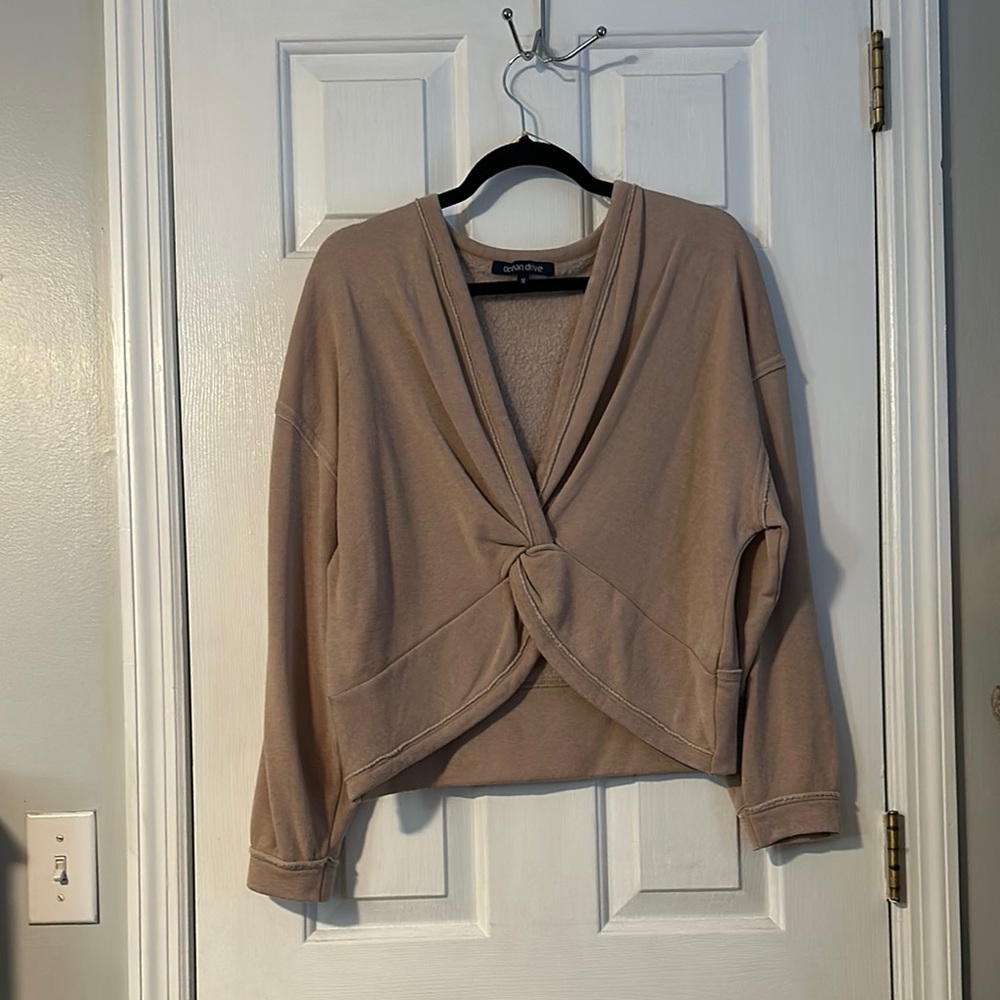 Ocean Drive Neutral Beige Pullover Sweatshirt